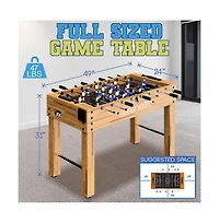 SereneLife 48" Competition Foosball Table for Home and Game Room with 2 Balls and 2 Cup Holders