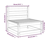 vidaXL Patio Middle Sofas 3 pcs Honey Brown Solid Pinewood