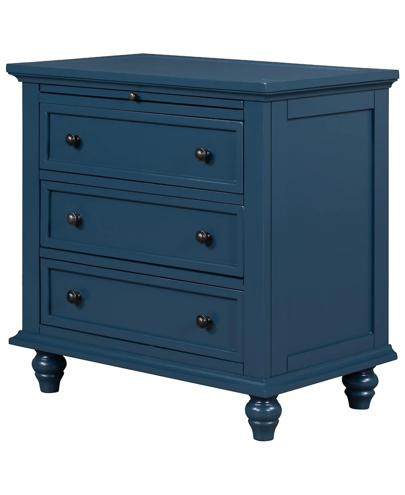 Slickblue 3-Drawer Wood Storage Cabinet – End Table with Pull-Out Tray