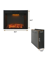 Mondawe 5000 Btu Electric Fireplace With 5 Brightness Levels/3 Colors And Buttons Or Remote Control