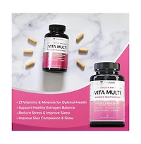Vitauthority Vita Multi Women's Multivitamin Capsules, Supports Youthful Complexion, Healthy Cortisol and Estrogen Balance with Ashwagandha, Vitauthor