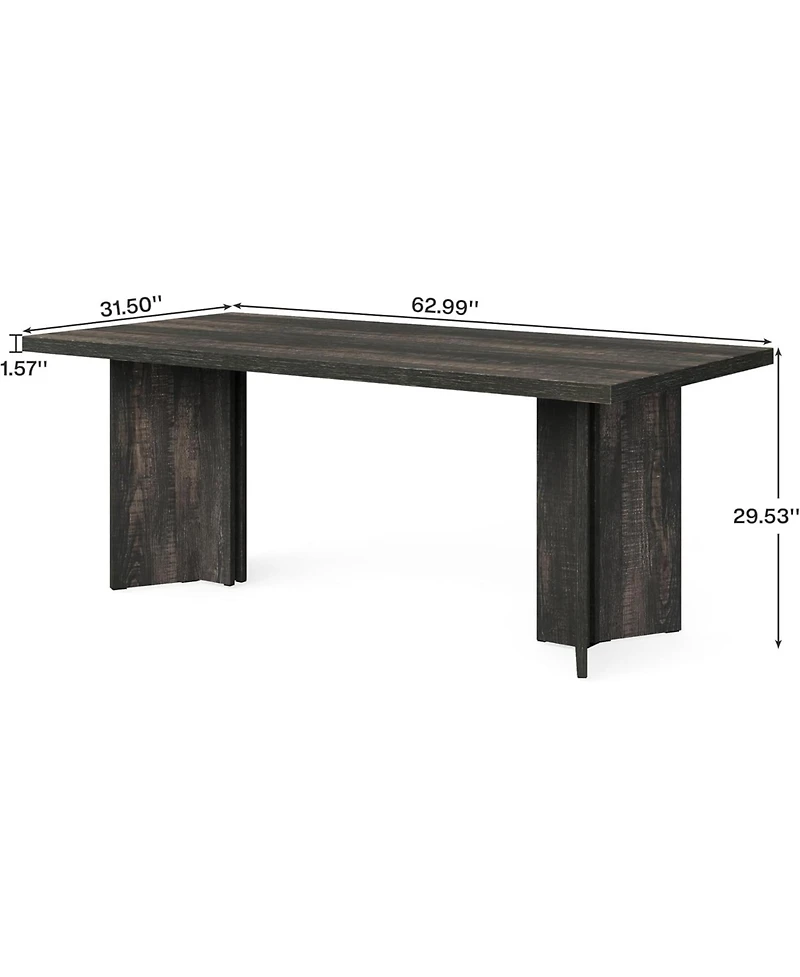 Tribesigns 63-inch Dining Table for 4-6, Farmhouse Kitchen with Large Tabletop