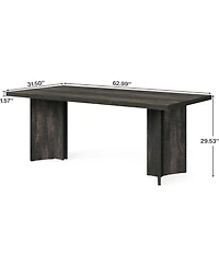 Tribesigns 63-inch Dining Table for 4-6, Farmhouse Kitchen with Large Tabletop
