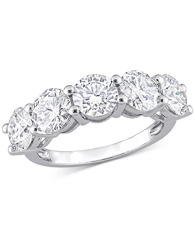 Moissanite Five Stone Anniversary Band (4 ct. t.w.) 10k White Gold