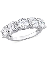 Moissanite Five Stone Anniversary Band (4 ct. t.w.) 10k White Gold