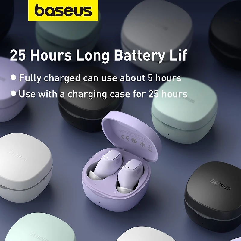 Baseus True Wireless Earbuds Tws Blueteeth 5.3 Headphones 20 Hours Battery