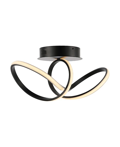 Jonathan Y Chantelle 19.5" 1-Light Modern Minimalist Aluminum Loop Integrated Led Semi Flush Mount