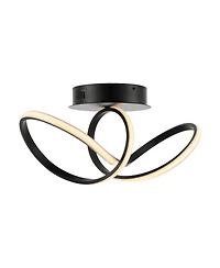 Jonathan Y Chantelle 19.5" 1-Light Modern Minimalist Aluminum Loop Integrated Led Semi Flush Mount