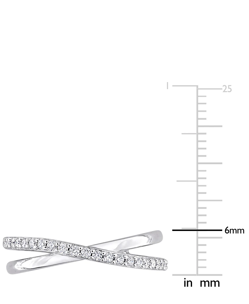Moissanite Crossover Statement Ring (1/4 ct. t.w.) Sterling Silver