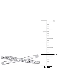 Moissanite Crossover Statement Ring (1/4 ct. t.w.) Sterling Silver