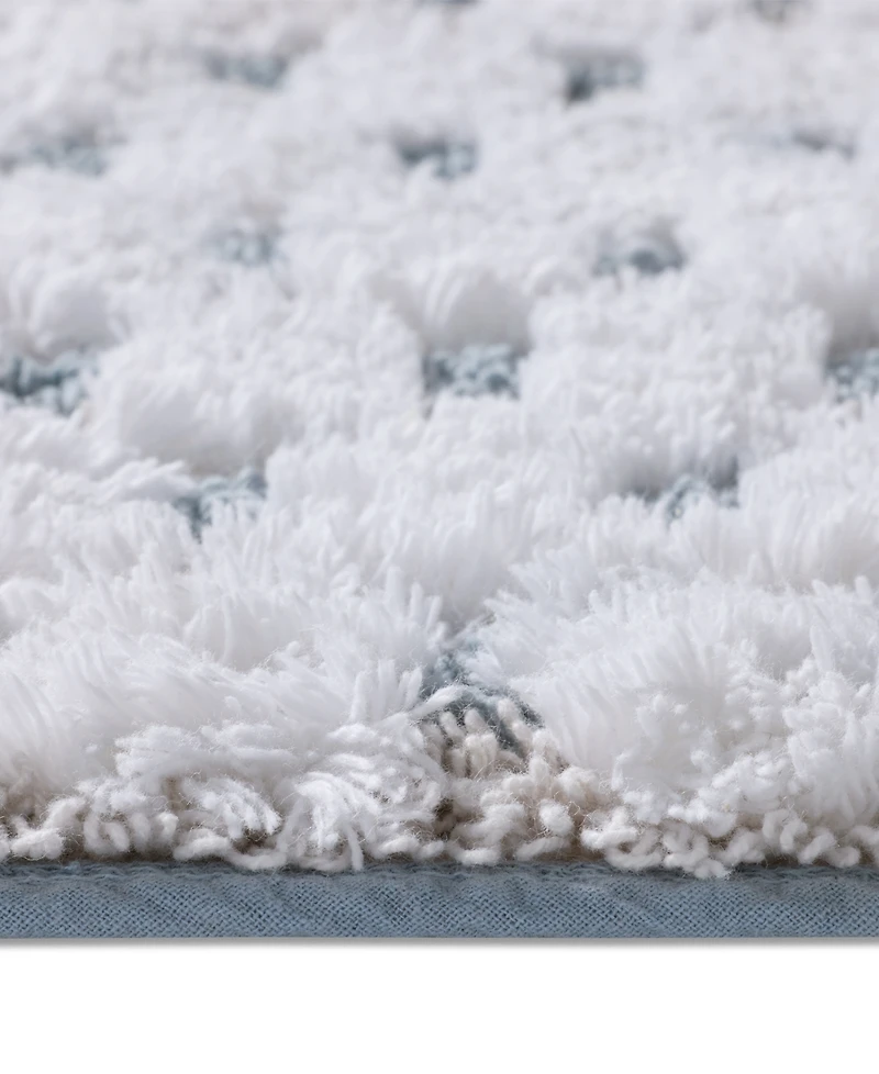 Loloi Rodi Blue Cotton Skid-Resistant Bath Rug, 20" x 32"