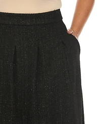 White Mark Plus Flared Tweed Skirt