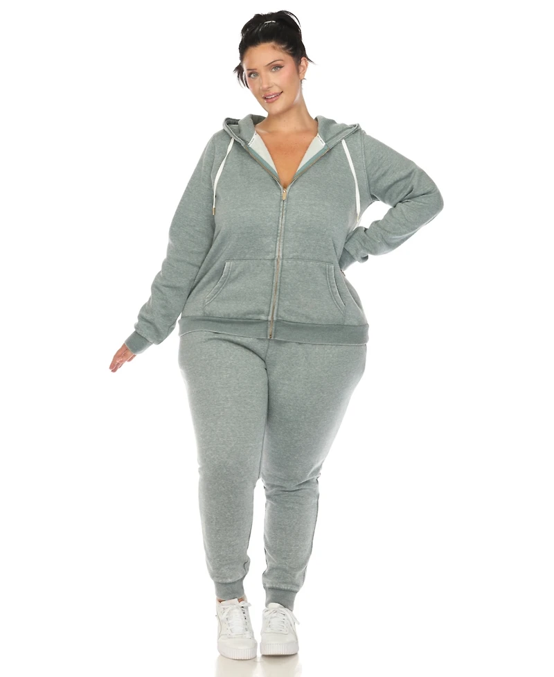 White Mark Plus Size Burnout Jogger Set