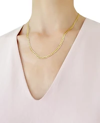 20" Open Curb Link Chain Necklace (3-5/8mm) in Solid 14k Gold