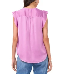 Vince Camuto Women's Shadow-Striped Flutter-Sleeve Top