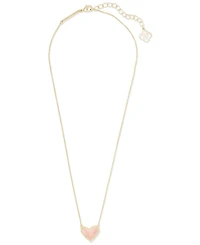 Kendra Scott 14k Gold-Plated Gemstone Heart Pendant Necklace, 15" + 2" extender