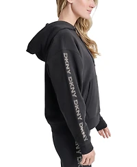 Dkny Sport Women's Rhinestone Logo Fleece Hoodie