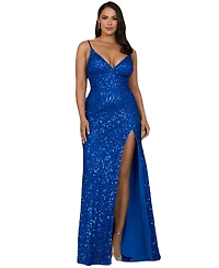 Lara Women's Beaded v-neck dress with slit