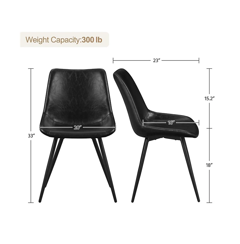 Yaheetech 2PCS Dining Chairs Accent Chairs with Metal Legs