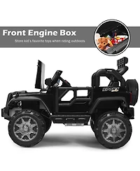 12V Kids Ride On Car 2 Seater Truck Rc Electric Vehicles w/ Storage Room