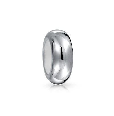 Bling Jewelry Clasp Spacer Charm Black Rubber Stopper Bead, Sterling Silver for European Bracelet