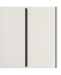 Homsee White Wooden Sideboard, Storage Cabinet with 4 Doors and 8 Shelves