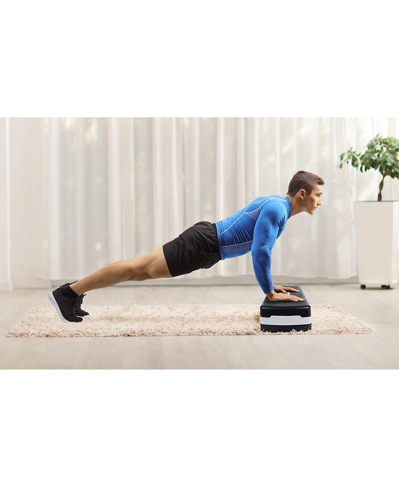 HolaHatha Aerobic Step Platform Exercise Fitness Equipment w/ Adjustable Height