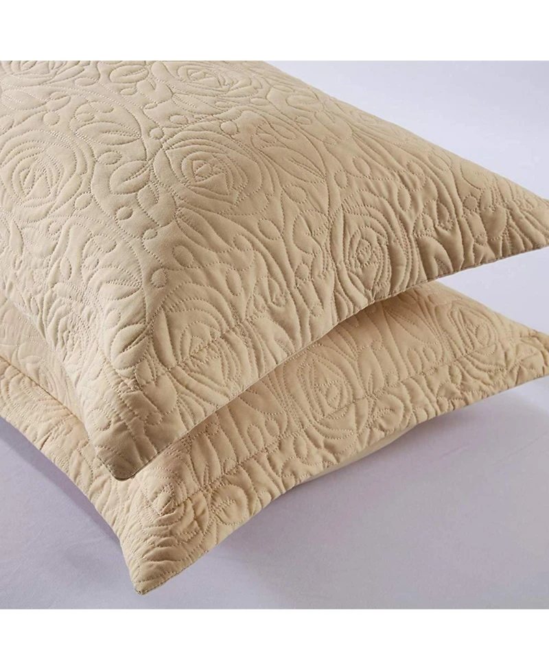 MarCielo 2 Pcs Embroidered Pillow Shams-King