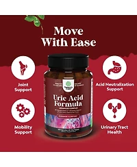 Nature's Craft Uric Acid Capsules, Joint Support Supplement and Detox Cleanse with Tart Cherry Extract, Nature's Craft, 120 ct