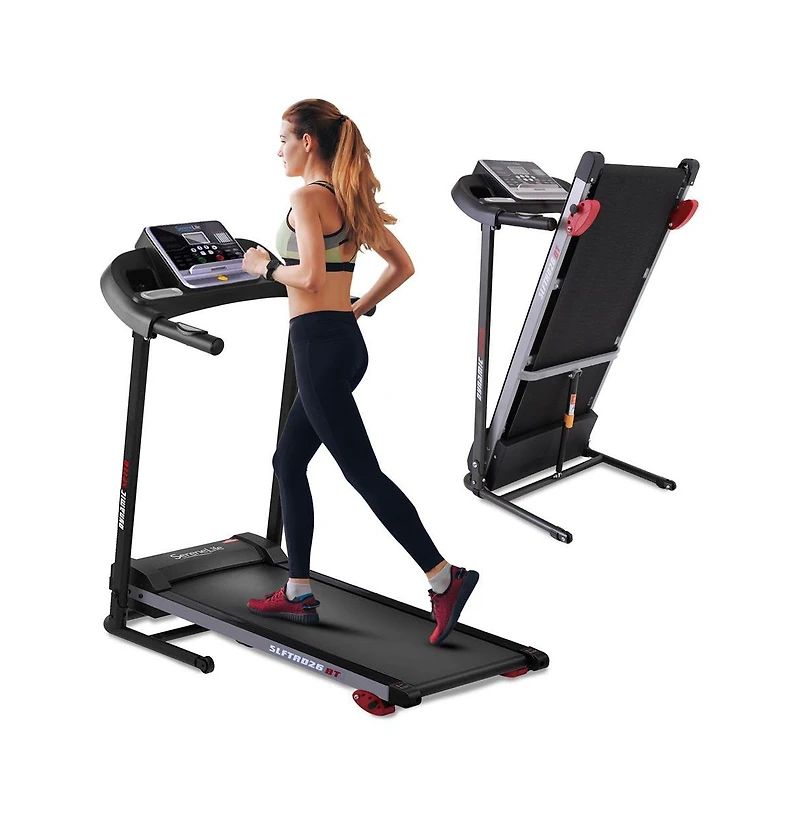 SereneLife Foldable Motorized Treadmill with 12 Pre-set Programs and Bluetooth Connectivity SLFTRD26BT