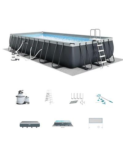 Intex 26367EH 24' x 12' x 52" Rectangular Xtr Frame Swimming Pool w/ Filter Pump