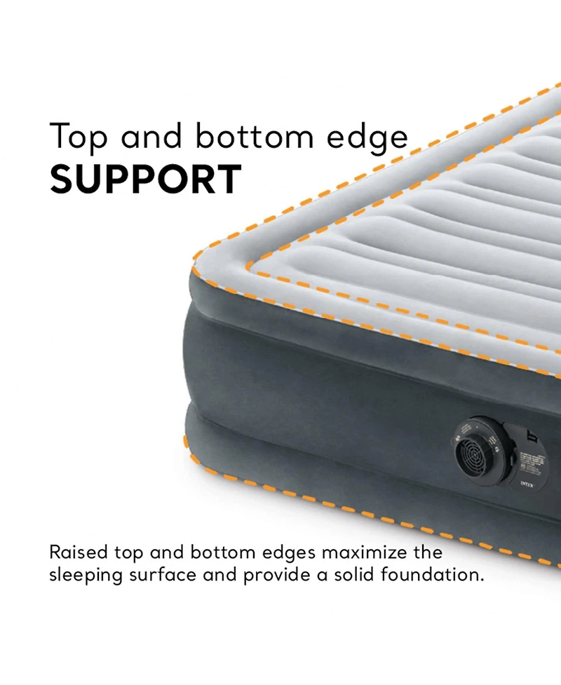 Intex Comfort Deluxe Dura-Beam Plush Air Mattress Bed with Built-In Pump, Full
