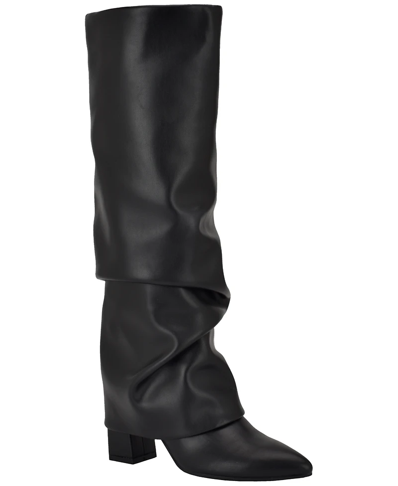 Guess Women's Geima Knee-High Foldover Slouch Tall Block Heel Dress Boots