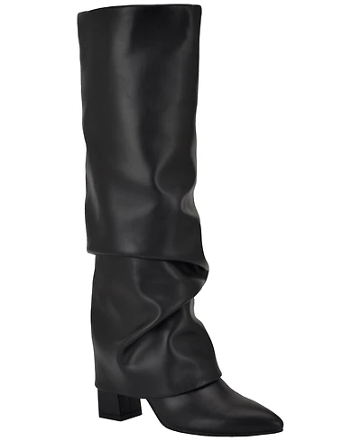 Guess Women's Geima Knee-High Foldover Slouch Tall Block Heel Dress Boots
