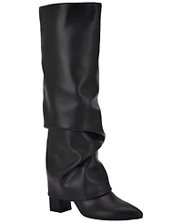 Guess Women's Geima Knee-High Foldover Slouch Tall Block Heel Dress Boots