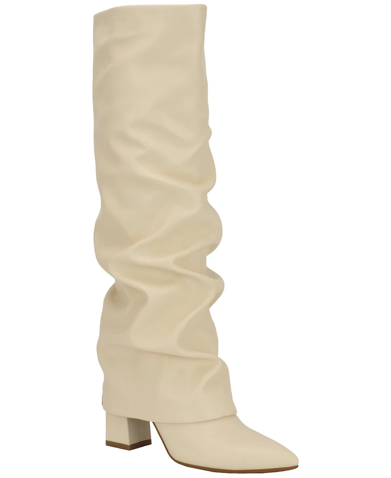 Guess Women's Geima Knee-High Foldover Slouch Tall Block Heel Dress Boots
