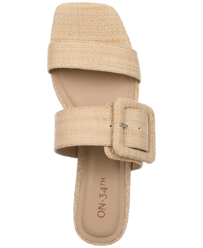 On 34th Women's Paulina Buckled Two-Band Flat Sandals, Created for Macy's