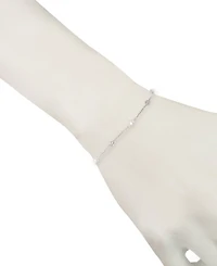 Lauren Ralph Lauren Sterling Silver Cubic Zirconia & Freshwater Pearl Station Bracelet