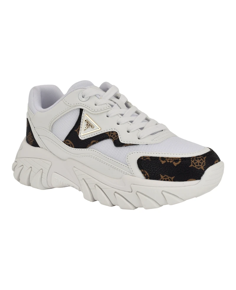 Guess Women's Nowah Triangle Lace-Up Chunky Fashion Sneakers