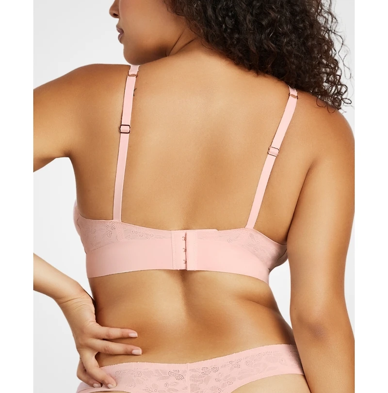 Siella Women's Soft Lace Plunge Non-padded Bra