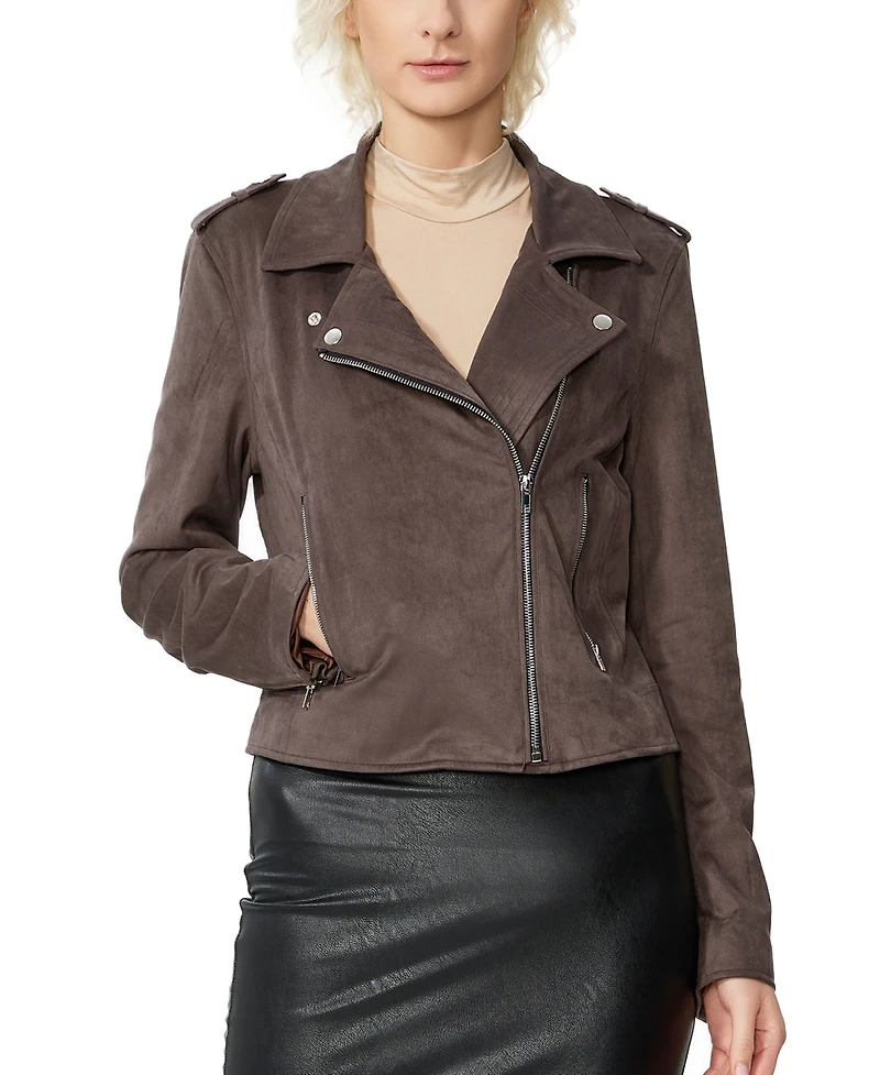 Kimi + Kai Women's Willa Faux Suede Moto Jacket