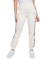 Guess Women's Britney High Rise Logo Stripe Jogger Pants