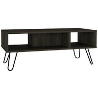 Depot E-shop Vassel Coffee Table, Four Legs, Two Shelves, Espresso