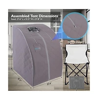 SereneLife Compact & Portable Infrared Sauna With Foldable Chair and Foam Floor Cushion (Gray)