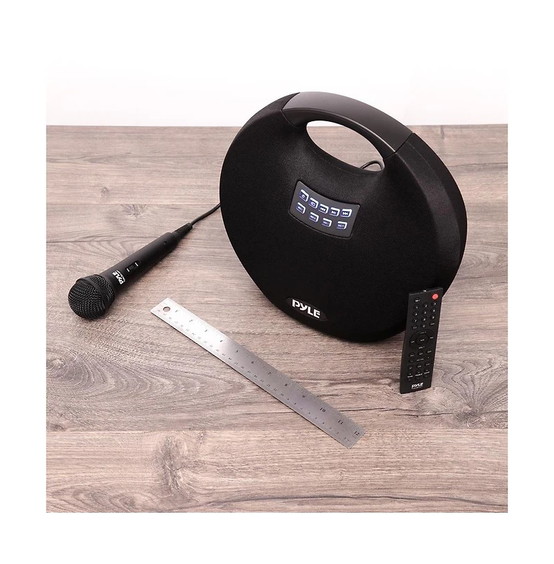 Pyle 5.25” Portable Wireless Bluetooth Streaming Speaker With Wired Microphone & Remote, 220 Watt