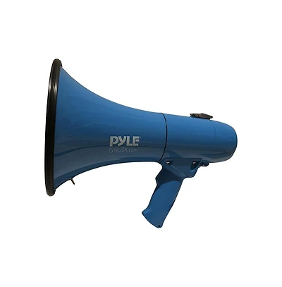 Pyle Megaphone Siren Bullhorn Speaker With Rechargeable Battery, Blue