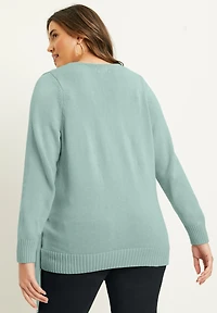 June + Vie Women's Wrap-Front Cardigan