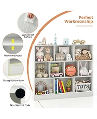 10-Cube Bookcase for Kids 41"Wooden Toy Storage Organizer Kid s Room