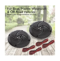 Pyle 6.5" Low-Profile Marine Led Speakers, Waterproof, 240 Watt