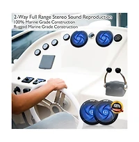 Pyle 6.5" Low-Profile Marine Led Speakers, Waterproof, 240 Watt